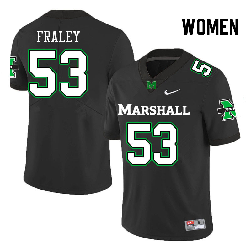 Women #53 Trent Fraley Marshall Thundering Herd College Football Jerseys Stitched-Black